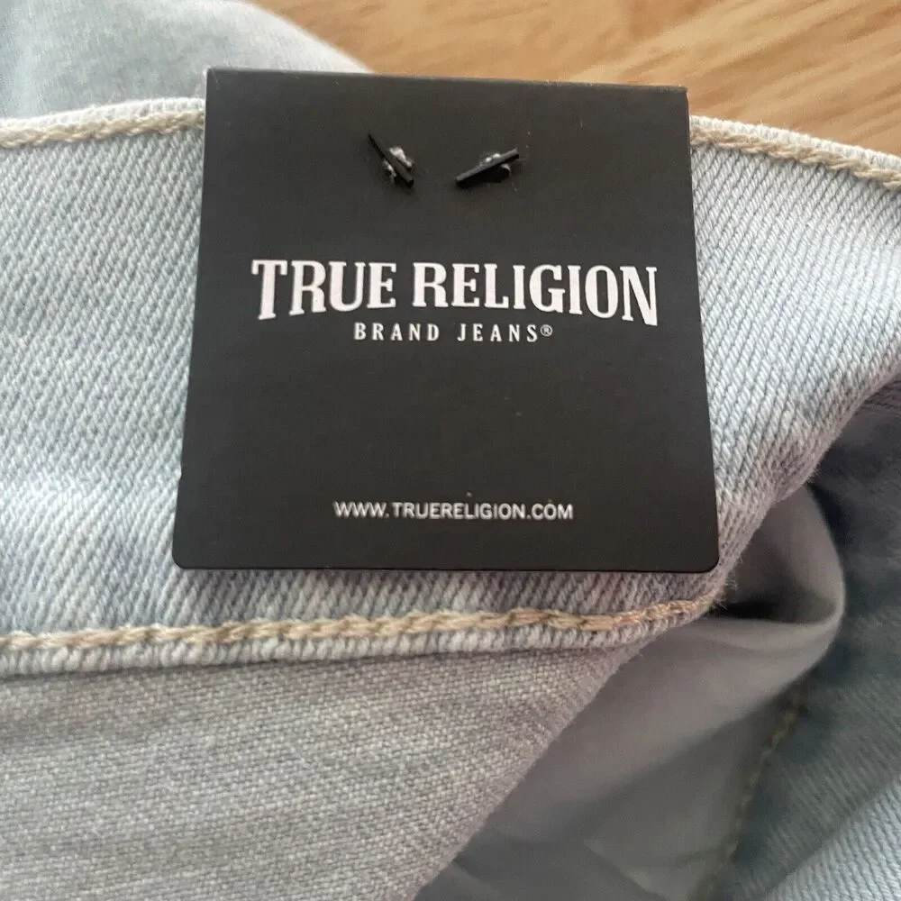 True Religion Shorts Rocco Flap 5 Pocket Relaxed Skinny Denim Mens 36 New‎